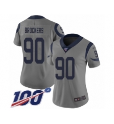 Women's Los Angeles Rams #90 Michael Brockers Limited Gray Inverted Legend 100th Season Football Jersey