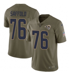 Men's Nike Los Angeles Rams #76 Rodger Saffold Limited Olive 2017 Salute to Service NFL Jersey