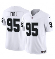 Men's Las Vegas Raiders #95 Leki Fotu White 2025 F.U.S.E. Vapor Football Stitched Jersey