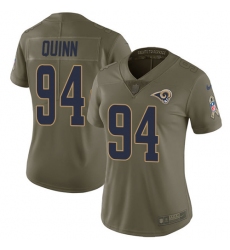 Women's Nike Los Angeles Rams #94 Robert Quinn Limited Olive 2017 Salute to Service NFL Jersey
