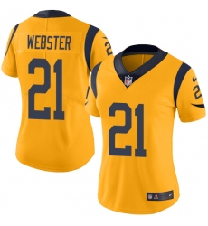 Women's Nike Los Angeles Rams #21 Kayvon Webster Limited Gold Rush Vapor Untouchable NFL Jersey