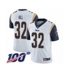 Men's Los Angeles Rams #32 Troy Hill White Vapor Untouchable Limited Player 100th Season Football Jersey