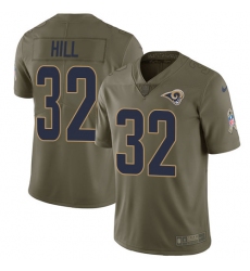 Men's Nike Los Angeles Rams #32 Troy Hill Limited Olive 2017 Salute to Service NFL Jersey