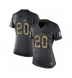 Women's Los Angeles Rams #20 Troy Hill Limited Black 2016 Salute to Service Football Jersey