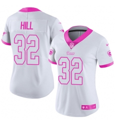 Women's Nike Los Angeles Rams #32 Troy Hill Limited White/Pink Rush Fashion NFL Jersey