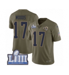 Youth Nike Los Angeles Rams #17 Robert Woods Limited Olive 2017 Salute to Service Super Bowl LIII Bound NFL Jersey