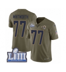 Youth Nike Los Angeles Rams #77 Andrew Whitworth Limited Olive 2017 Salute to Service Super Bowl LIII Bound NFL Jersey