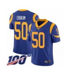 Men's Los Angeles Rams #50 Samson Ebukam Royal Blue Alternate Vapor Untouchable Limited Player 100th Season Football Jersey