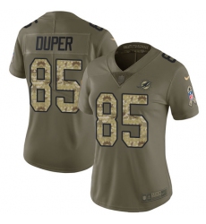 Women's Nike Miami Dolphins #85 Mark Duper Limited Olive/Camo 2017 Salute to Service NFL Jersey