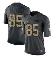 Youth Nike Miami Dolphins #85 Mark Duper Limited Black 2016 Salute to Service NFL Jersey