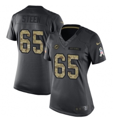 Women's Nike Miami Dolphins #65 Anthony Steen Limited Black 2016 Salute to Service NFL Jersey