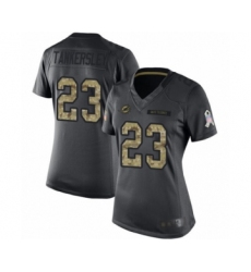 Women's Miami Dolphins #23 Cordrea Tankersley Limited Black 2016 Salute to Service Football Jersey
