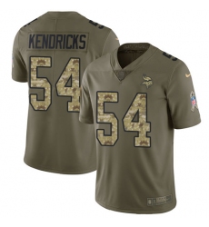 Youth Nike Minnesota Vikings #54 Eric Kendricks Limited Olive/Camo 2017 Salute to Service NFL Jersey
