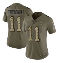 Women's Nike Minnesota Vikings #11 Laquon Treadwell Limited Olive/Camo 2017 Salute to Service NFL Jersey