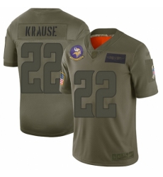 Women's Minnesota Vikings #22 Paul Krause Limited Camo 2019 Salute to Service Football Jersey