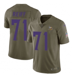 Men's Nike Minnesota Vikings #71 Riley Reiff Limited Olive 2017 Salute to Service NFL Jersey