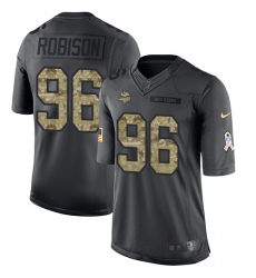 Youth Nike Minnesota Vikings #96 Brian Robison Limited Black 2016 Salute to Service NFL Jersey