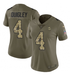 Women's Nike Minnesota Vikings #4 Ryan Quigley Limited Olive/Camo 2017 Salute to Service NFL Jersey