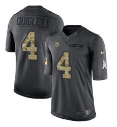 Youth Nike Minnesota Vikings #4 Ryan Quigley Limited Black 2016 Salute to Service NFL Jersey