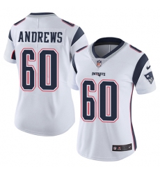 Women's Nike New England Patriots #60 David Andrews White Vapor Untouchable Limited Player NFL Jersey