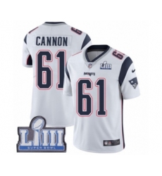 Men's Nike New England Patriots #61 Marcus Cannon White Vapor Untouchable Limited Player Super Bowl LIII Bound NFL Jersey