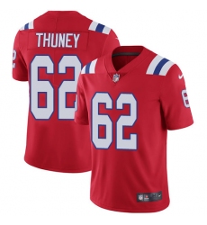 Men's Nike New England Patriots #62 Joe Thuney Red Alternate Vapor Untouchable Limited Player NFL Jersey