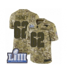 Youth Nike New England Patriots #62 Joe Thuney Limited Olive 2017 Salute to Service Super Bowl LIII Bound NFL Jersey