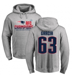 Nike New England Patriots #63 Antonio Garcia Heather Gray 2017 AFC Champions Pullover Hoodie