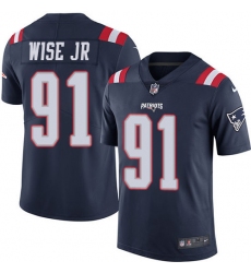 Men's Nike New England Patriots #91 Deatrich Wise Jr Limited Navy Blue Rush Vapor Untouchable NFL Jersey