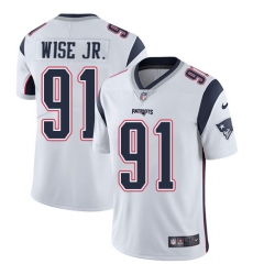 Men's Nike New England Patriots #91 Deatrich Wise Jr White Vapor Untouchable Limited Player NFL Jersey