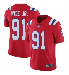 Youth Nike New England Patriots #91 Deatrich Wise Jr Red Alternate Vapor Untouchable Limited Player NFL Jersey