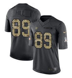Men's Nike New Orleans Saints #89 Josh Hill Limited Black 2016 Salute to Service NFL Jersey