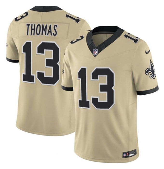 Men's New Orleans Saints #13 Michael Thomas Gold 2025 F.U.S.E. Alternate Vapor Limited Football Stitched Jersey