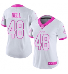 Women's Nike New Orleans Saints #48 Vonn Bell Limited White/Pink Rush Fashion NFL Jersey