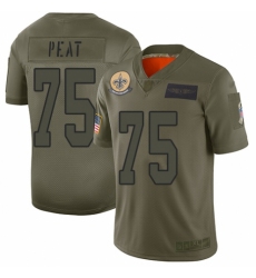 Men's New Orleans Saints #75 Andrus Peat Limited Camo 2019 Salute to Service Football Jersey
