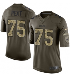 Youth Nike New Orleans Saints #75 Andrus Peat Elite Green Salute to Service NFL Jersey