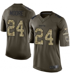 Men's Nike New Orleans Saints #24 Sterling Moore Elite Green Salute to Service NFL Jersey