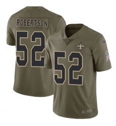 Men's Nike New Orleans Saints #52 Craig Robertson Limited Olive 2017 Salute to Service NFL Jersey