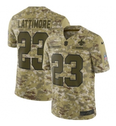 Youth Nike New Orleans Saints #23 Marshon Lattimore Limited Camo 2018 Salute to Service NFL Jersey