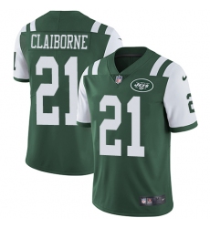Youth Nike New York Jets #21 Morris Claiborne Green Team Color Vapor Untouchable Limited Player NFL Jersey