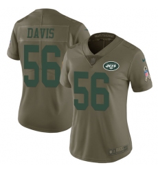 Women's Nike New York Jets #56 DeMario Davis Limited Olive 2017 Salute to Service NFL Jersey
