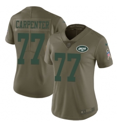 Women's Nike New York Jets #77 James Carpenter Limited Olive 2017 Salute to Service NFL Jersey