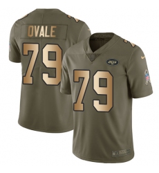 Men's Nike New York Jets #79 Brent Qvale Limited Olive/Gold 2017 Salute to Service NFL Jersey