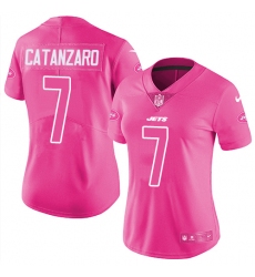 Women's Nike New York Jets #7 Chandler Catanzaro Limited Pink Rush Fashion NFL Jersey