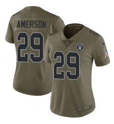 Women's Nike Oakland Raiders #29 David Amerson Limited Olive 2017 Salute to Service NFL Jersey