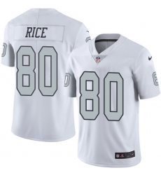 Youth Nike Oakland Raiders #80 Jerry Rice Limited White Rush Vapor Untouchable NFL Jersey