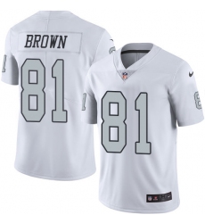 Youth Nike Oakland Raiders #81 Tim Brown Limited White Rush Vapor Untouchable NFL Jersey