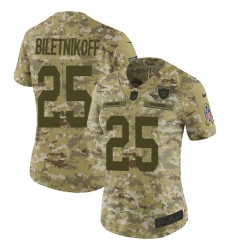 Women's Nike Oakland Raiders #25 Fred Biletnikoff Limited Camo 2018 Salute to Service NFL Jersey