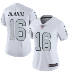 Women's Nike Oakland Raiders #16 George Blanda Limited White Rush Vapor Untouchable NFL Jersey
