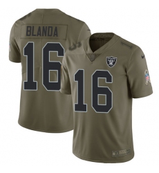 Youth Nike Oakland Raiders #16 George Blanda Limited Olive 2017 Salute to Service NFL Jersey
